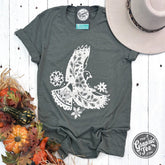Boho Bird Heather Military Green Short Sleeve Tee - Aaria Tees