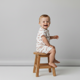 Organic Short Zip Romper - Cars - Aaria Tees