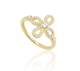 Chantel CZ Flower Ring - Aaria Tees