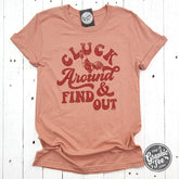 Cluck Around and Find Out Heather Sunset Short Sleeve Tee - Aaria Tees