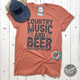 Country Music and Beer Short Sleeve Tee - Aaria Tees