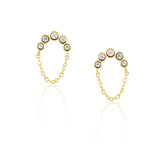 Crescent Chain CZ Studs - Aaria Tees