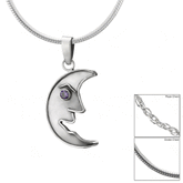 Crescent Moon Sterling Necklace - Aaria Tees