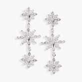Crystal Snowflake Linear Earrings - Aaria Tees