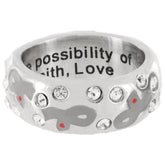 Diabetes Ribbon Swarovski Crystal Ring - Aaria Tees