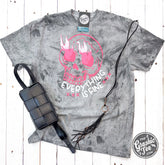 Everything is Fine Skull Pigment Dyed Colorblast Tee - Aaria Tees