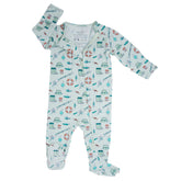 Fishing Poles Baby Zippered Footie - Aaria Tees