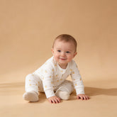 Organic 2-Way Zip Romper - Lemons - Aaria Tees