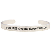 Give Me Goosebumps Pewter Cuff Bracelet - Aaria Tees