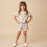 Organic Drop Shoulder Tee & Shorts Set - Horses - Aaria Tees