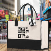 New York Cotton Canvas Tote Bag NY Travel Vacation Tote Employee and Client Gift NYC Wedding Favor Birthday Welcome Tote Bag Bridesmaid Gift - Aaria Tees