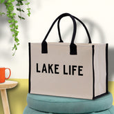 Lake Life Tote Bag - Large Chic Tote Bag - Gift for Her - Girls Weekend Tote - Weekender Bag - Weekend Tote - Boat Bag - Lake Life Gift - Aaria Tees