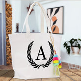 Personalized Cotton Canvas Hand Tote Bag Monogram Tote Bag Initial Canvas Tote Bridesmaid Gift Tote Magnetic Closure Bag Gift for Her A-Z - Aaria Tees