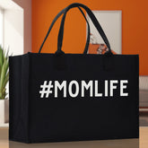Mom Life Cotton Canvas Chic Beach Tote Bag Multipurpose Tote Weekender Tote Gift for Her Outdoor Tote Vacation Tote Large Beach Bag - Aaria Tees
