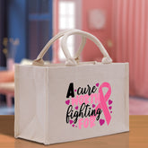 A Cure Worth Fighting For Cotton Canvas Tote Bag Cancer Support Group Tote Bag For Friends Motivational Gift Bag Cancer Awareness Tote Bag - Aaria Tees