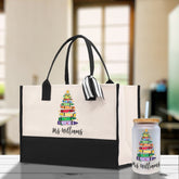 Personalized Teacher Cotton Canvas Tote Bag Gift for Teachers Teacher Life Tote Custom Teacher Appreciation Gift Bag Teacher Name Bag - Aaria Tees
