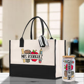 Personalized Teacher Cotton Canvas Tote Bag Gift for Teachers Teacher Life Tote Custom Teacher Appreciation Gift Bag Teacher Name Bag - Aaria Tees
