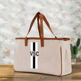 Personalized Monogrammed Canvas Tote Bag Striped Initials Custom Name Beach Bag Bridal Party Gifts Bride Gift Holiday Gift Bag - Aaria Tees