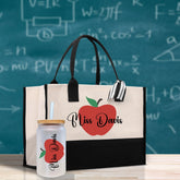 Personalized Teacher Cotton Canvas Tote Bag Gift for Teachers Teacher Life Tote Custom Teacher Appreciation Gift Bag Teacher Name Bag - Aaria Tees
