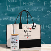 Personalized Teacher Cotton Canvas Tote Bag Gift for Teachers Teacher Life Tote Custom Teacher Appreciation Gift Bag Teacher Name Bag - Aaria Tees