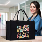 Pediatric Nurse Personalized Cotton Canvas Tote Bag Custom Nurse Gift Registered Nurse Tote RN Tote RN Gift Future Nursing Student Gift - Aaria Tees