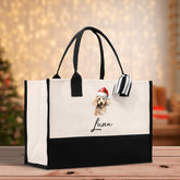Poodle Custom Name Dog Cotton Canvas Tote Bag Custom Pet Lover Gift Pet Portrait Bag Personalized Pet Owner Gift Tote Bag - Aaria Tees