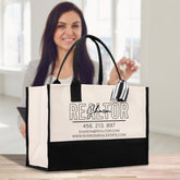Realtor Tote Bag Personalized Business Tote Bag Custom Real Estate Agent Gift Bulk Business Logo Realtor Swag Real Estate Tote Bag - Aaria Tees