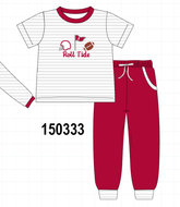 Red Alabama Roll Tide Embroidery Pants Set - Aaria Tees