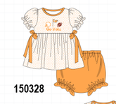 Orange Tennessee Go Vols Embroidery Bow Bloomer Set - Aaria Tees