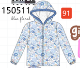 Blue Floral Ruffle Raincoat - Aaria Tees