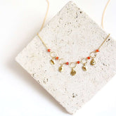 Orange Chalcedony Mini Chain Loop Necklace - Aaria Tees