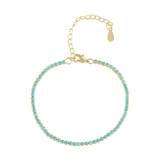 Chloe Tennis Bracelet Turquoise - Aaria Tees