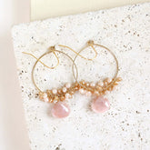 Peach Moonstone Swing Earrings - Aaria Tees
