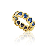 Bezel Heart Ring Sapphire - Aaria Tees