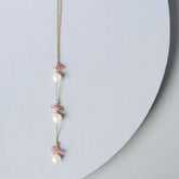 Pearl and Pink Tourmaline Necklace - Aaria Tees
