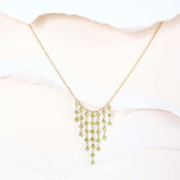 Peridot Mini Fringe Necklace - Aaria Tees