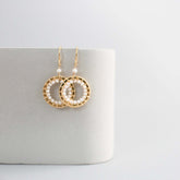 Pearl Mini Halo Earrings - Aaria Tees