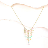 Pastel Rainbow Mini Fringe Necklace - Aaria Tees