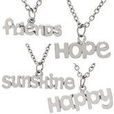 Inspirational Word Pewter Necklace - Aaria Tees