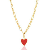 Jamie Enamel Heart Necklace - Aaria Tees