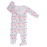 Ladybug Flower Garden Zipper Footie - Aaria Tees