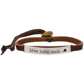 Live Love Cook Leather Bracelet - Aaria Tees