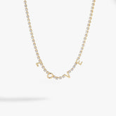 "Love" Crystal Tennis Necklace - Aaria Tees