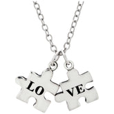 Love All The Pieces Pewter Necklace - Aaria Tees