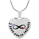 Love To Infinity Sterling Paw Necklace - Aaria Tees