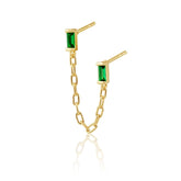 Malia Emerald Double Stud Earring - Aaria Tees