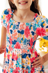 Sunshine Garden Smocked Ruffle Dress - Aaria Tees