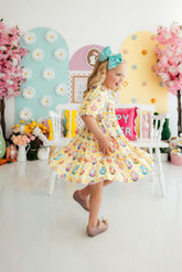 Easter Picnic Smocked Ruffle Dress - Aaria Tees