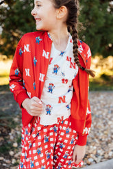 Nebraska Red Herbie Husker Satin Jacket - Aaria Tees