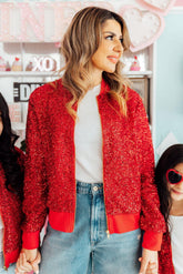 Grown Up Red Sequin Jacket - Aaria Tees